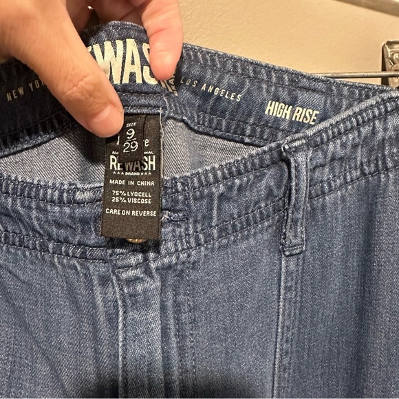Rewash Brand Cargo Jeans Womens Juniors Size 9 Flowy Wide Leg Lightweight Baggy - Picture 4 of 8